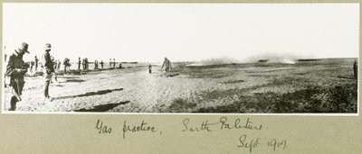 Gas practice, South Palestine, September 1917 by Capt. Arthur Rhodes